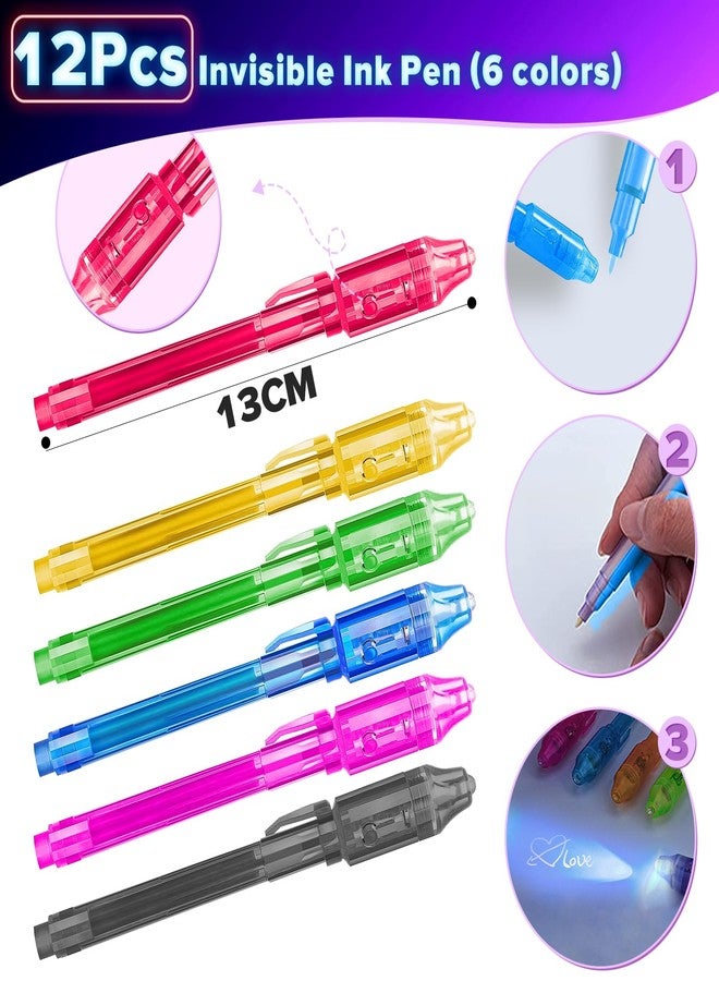 Winrayk 74Pcs Glow in the Dark Party Favors Neon Birthday Supplies Kids, Invisible Ink Pen Mini Notebook Neon Stickers, Pinata Filler Goodie Bag Stuffer Teen Girls Boys Glow in the Dark Party Supplies - Image 3